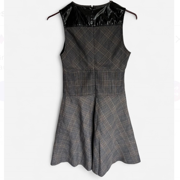 DEREK LAM 10 CROSBY Plaid Fit & Flare Mini Preppy Gray Dress size 2 - Picture 7 of 11